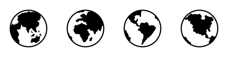 Conjunto de iconos de planeta tierra. Concepto de cuerpo celeste, astro y mundo. Ilustración vectorial © Frank
