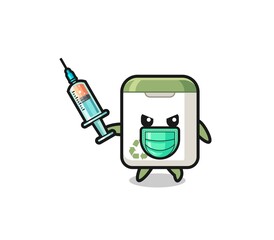 illustration of the trash can to fight the virus