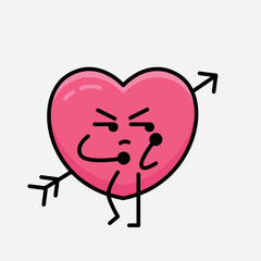 Heart with Arrow Mascot Character Vector Illustration