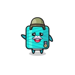 cute yarn spool as veteran cartoon