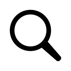 Black magnifying glass. Simple vector.