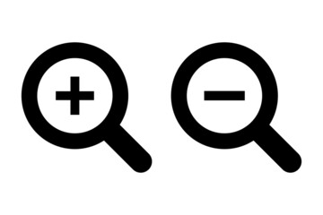 Zooming in and out magnifying glasses.