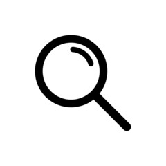 Glossy magnifying glass icon. Vector.