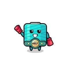 Fototapeta premium yarn spool boxer mascot character