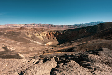 Fototapeta na wymiar Standing On The Edge Of Ubehebe Crater