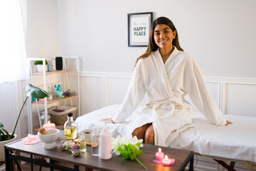 Portrait of an attractive woman at the spa
