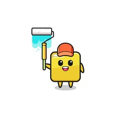 the folder painter mascot with a paint roller