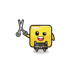 folder character as barbershop mascot