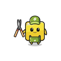 cute folder as gardener mascot