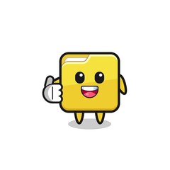 folder mascot doing thumbs up gesture