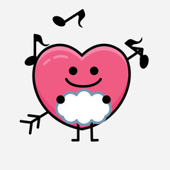 Heart with Arrow Mascot Character Vector Illustration