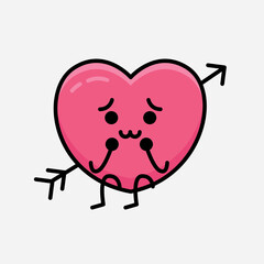 Heart with Arrow Mascot Character Vector Illustration