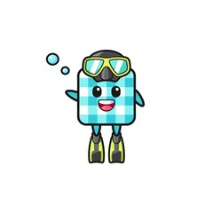 the checkered tablecloth diver cartoon character