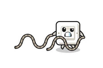 illustration of light switch doing battle rope workout