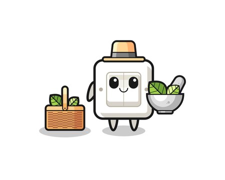 light switch herbalist cute cartoon