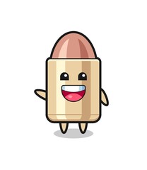 happy bullet cute mascot character