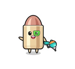 bullet cartoon as future warrior mascot