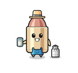 bullet cartoon as the dairy farmer