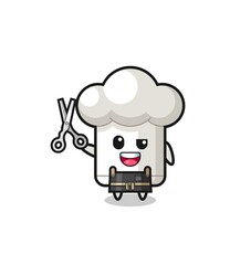 chef hat character as barbershop mascot