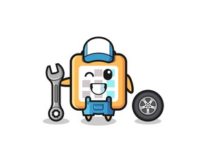 the calendar character as a mechanic mascot