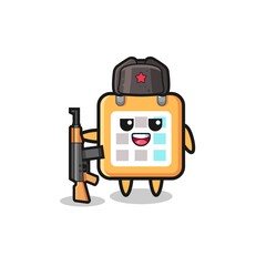 cute calendar cartoon as Russian army