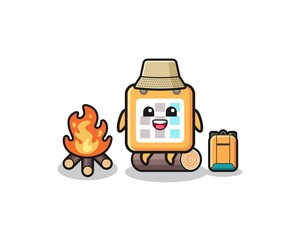 camping illustration of the calendar cartoon