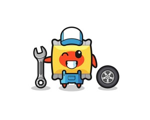 the snack character as a mechanic mascot