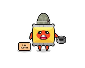 cute snack beggar cartoon character