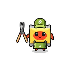 Fototapeta premium cute snack as gardener mascot