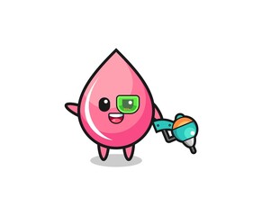 strawberry juice drop cartoon as future warrior mascot