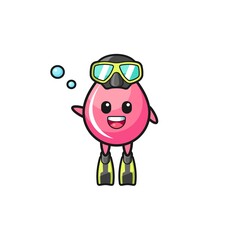 the strawberry juice drop diver cartoon character