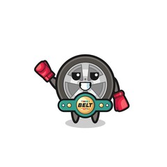 car wheel boxer mascot character