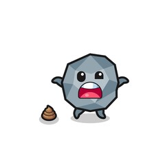 stone earth surprised to meet poop
