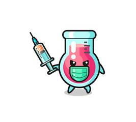 illustration of the laboratory beaker to fight the virus