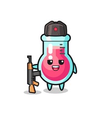 cute laboratory beaker cartoon as Russian army