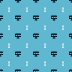 Set Pointer to wild west and Dagger on seamless pattern. Vector