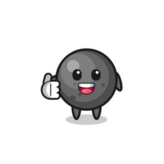 cannon ball mascot doing thumbs up gesture