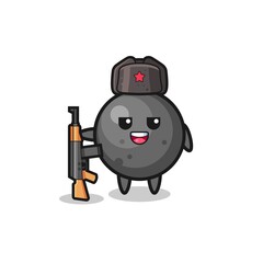 Fototapeta premium cute cannon ball cartoon as Russian army