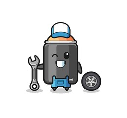 the spray paint character as a mechanic mascot