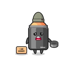 cute spray paint beggar cartoon character