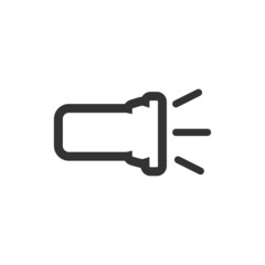 flashlight outline icon on white background