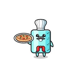 ruler character as Italian chef mascot