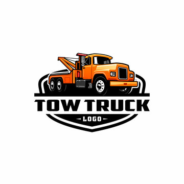 tow truck, towing truck, service truck logo vector