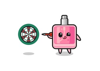 cute perfume is playing dart
