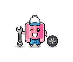 the perfume character as a mechanic mascot