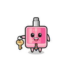 cute perfume as a real estate agent mascot