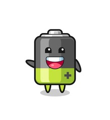 happy battery cute mascot character