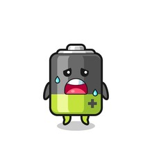 the fatigue cartoon of battery