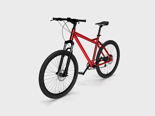 3d render, red bicycle isolated light grey backround, baner sport helth life