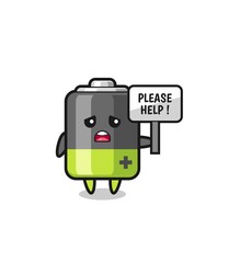 cute battery hold the please help banner